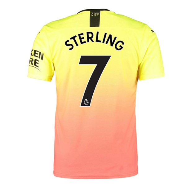 Trikot Manchester City NO.7 Sterling Ausweich 2019-20 Orange Fussballtrikots Günstig